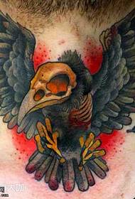 Neck Raven Tattoo Model
