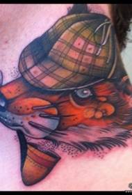 ຮູບແບບ tattoo ຄໍ Fox ຂອງໂຮງຮຽນເອີຣົບ