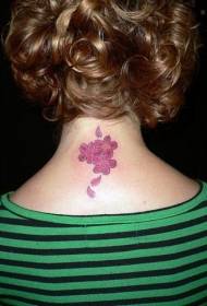 neck color pink petal tattoo pattern