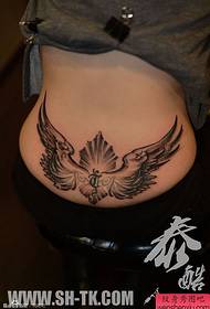 woman hips wings Sanskrit totem tattoo pattern