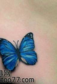 æstetiske skønhedsknapper farve sommerfugl tatoveringsmønster