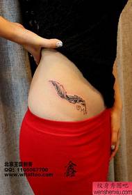 beauty belly beautiful black gray feather tattoo pattern