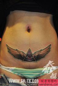 girls belly popular classic eye wing tattoo pattern