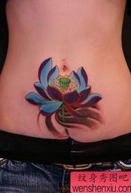 beauty belly color lotus tattoo pattern