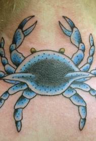 Neck Blue and Grey Crab Tattoo Pattern