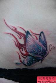 pattern ng tattoo ng butterfly flame na maganda ang hitsura ng tiyan