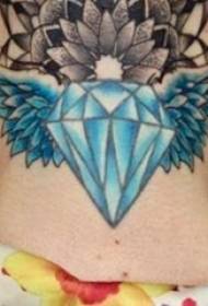 Tattoo Diamond Girls Baghalsmalet diamanter Tattoo billede