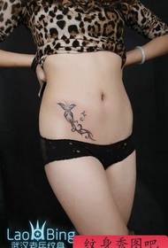 trbušni tetovaža uzorak: ljepota trbuh leptir vino tetovaža uzorak