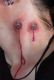 Kolo Horora zombio Tattoo Ŝablono