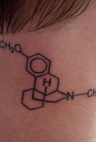 шия проста черна химическа формула символ татуировка модел