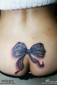 Buttocks beautiful bow tattoo pattern