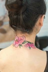 ragazza di collone peonia fiore dipinte di mudellu di tatuaggi