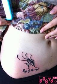 girl belly small fresh tattoo pattern