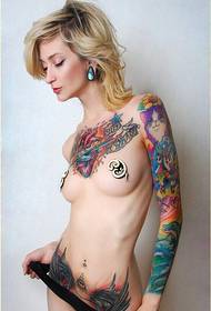 Classic Female Sexy Flower Arm Abdomen Chest Tattoo Pattern