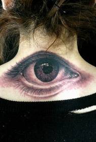 girl neck realistic eye tattoo pattern