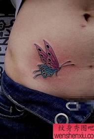 klasisks pop skaistuma vēders Krāsu tauriņa tetovējums