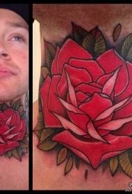 Neck Europe Rose Tattoo Pattern