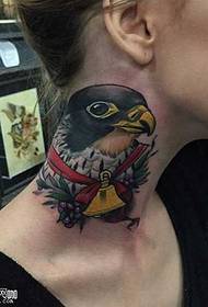 nek schattige vogel tattoo patroon