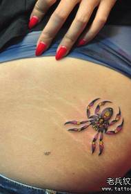 girls legs a color spider tattoo pattern