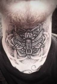 bod na krku Thorn štýl čierny motýľ tetovanie vzor