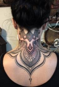 neck Amazing Baroque Stinging Brahma Tattoo Pattern