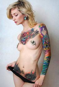 tattoo figure recommended a woman Sexy flower arm abdomen chest tattoo work