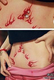 beauty belly popular good-looking flame tattoo pattern