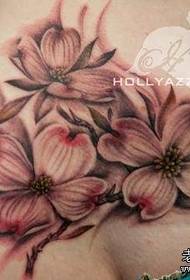 Karın Dövme Desen: Güzellik oryantal çiçek dört-petal çiçek dövme deseni