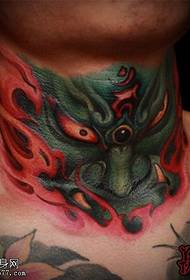 Neck God Beast Tattoo Pattern