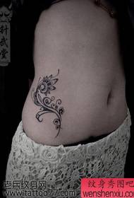 a good-looking Girl abdomen totem tattoo pattern