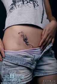 abdomen tattoo pattern: beauty belly flower vine tattoo pattern