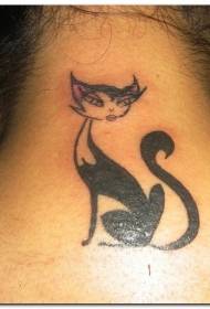 врат очаравајући модел тетоваже мачке