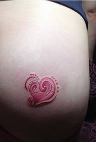 skaistums Muguras skaisti izskatās krāsains mīlas tetovējums