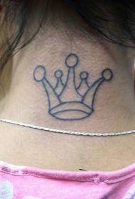 patrón de tatuaxe coroa de princesa de pescozo