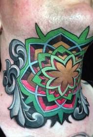 pekne maľovaný keltský tetovací vzor na krku