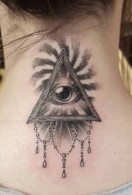 Шыя барочная стыль чорная загадкавая піраміда з малюнкам татуіроўкі вачэй
