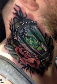 neck rose mirror tattoo pattern