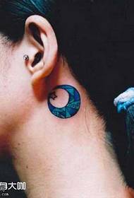 Neck Moon Tattoo Pattern