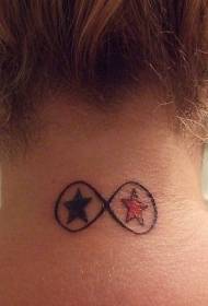 patrón de tatuaxe de símbolo infinito no pescozo feminino