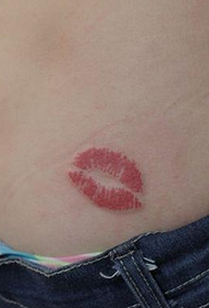 girl's buttocks color lip prints tattoo pictures