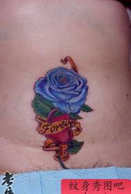 beauty belly color love rose tattoo pattern