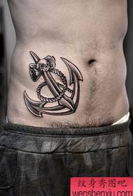 chlapce břicho klasické černé šedé kotvy tetování vzor