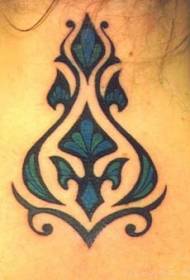 pola tato kembang totem biru
