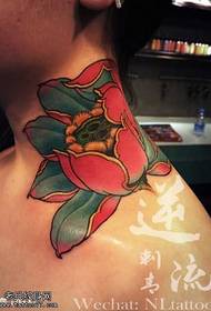 Neck Lotus Tattoo Model