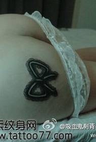 beauty buttocks lace bow tattoo pattern