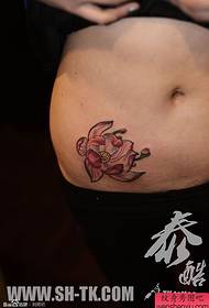 modèle de tatouage Lotus Abdomen pleine floraison