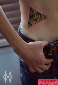 modèle de tatouage triangle populaire yeux de garçons abdomen beau