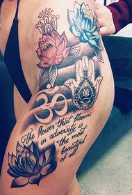 lotus tattoo on the hips 31133 - Dreamcatcher on the buttocks