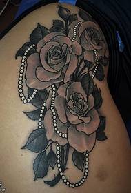 höft Rose Pearl Tattoo Pattern