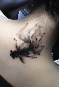 neck ink swimming elf goldfish tattoo pattern